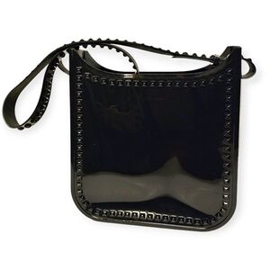 Carmen Sol Large Black PVC Fico Bag.